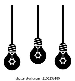 Bulb Light Idea Lightbulb Glyph Flat Icon Isolated On White Background