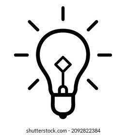 Bulb Light Idea Lightbulb Shine Flat Icon Isolated On White Background
