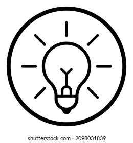 Bulb Light Idea Lightbulb Shine Flat Icon Isolated On White Background