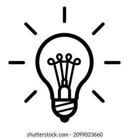 Idea De Luz Bombilla Icono Luminoso Icono Llanto Aislado En Fondo Blanco