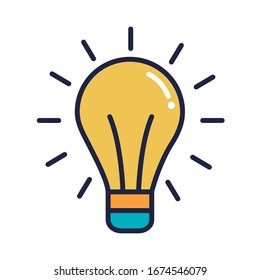 bulb light idea line and fill style vector illustration design