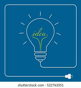 Bulb light idea on blue background .the concept is big ideas inspiration ,vector design 