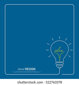 Bulb light idea on blue background .the concept is big ideas inspiration ,vector design 