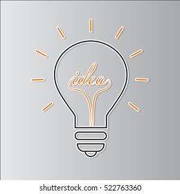 Bulb light idea on gray background .the concept is big ideas inspiration ,vector design 