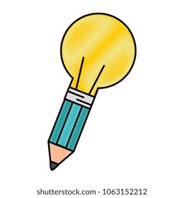 bulb light idea with pencil