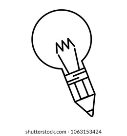 bulb light idea with pencil