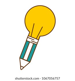 bulb light idea with pencil