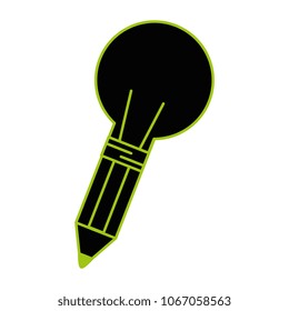 bulb light idea with pencil
