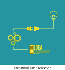 Bulb light idea with switch and gears. 