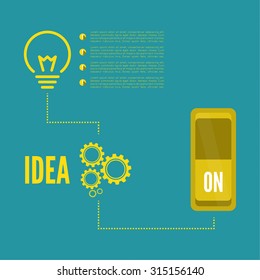 Bulb light idea with switch and gears. 