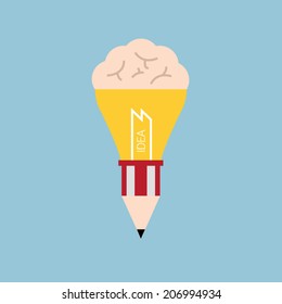 Bulb light idea, vector 