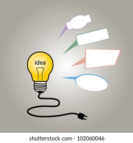 Bulb light idea vector illustration