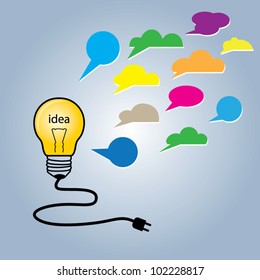 Bulb light idea vector illustration