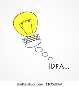 Bulb  light idea vector illustration with light