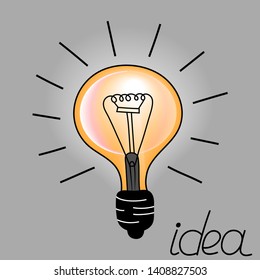 Bulb light idea vector illustration. Business vector icon, line style.