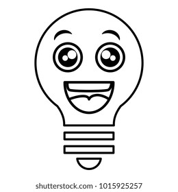 bulb light kawaii character
