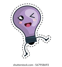 bulb light kawaii character