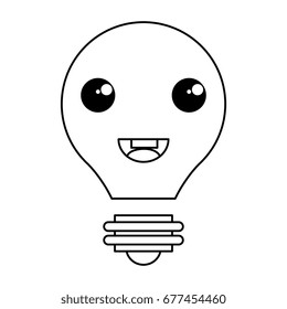 bulb light kawaii character