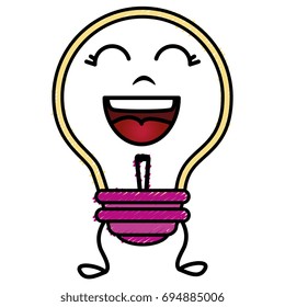 bulb light kawaii character