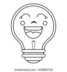 bulb light kawaii character