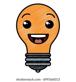 bulb light kawaii character