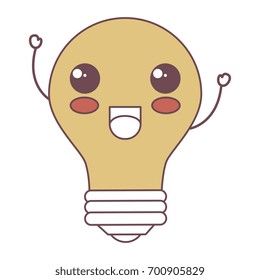 bulb light kawaii character