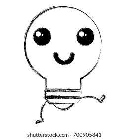 bulb light kawaii character