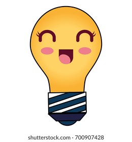 bulb light kawaii character