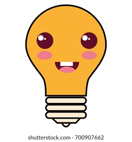 bulb light kawaii character