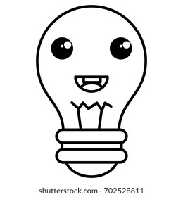 bulb light kawaii character
