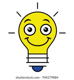 bulb light kawaii character
