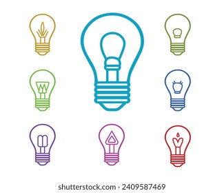 bombilla, luz, lámpara, idea, energía, bombilla, electricidad, vector, eléctrica, icono, potencia, brillante, vidrio, ilustración, concepto, innovación, inspiración, creatividad, símbolo, equipo, electricidad