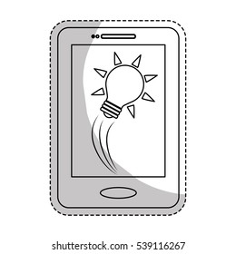 bulb light launching icon over white background. start-up concept. vector illustration