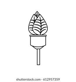 bulb light with leafs ecology symbol