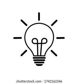 Bulb light line vector icon illustration isolated on white background. Energy and idea symbol