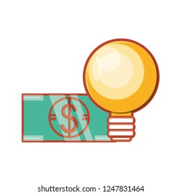 bulb light with money