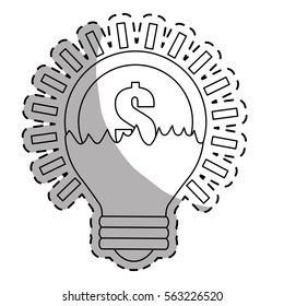 bulb light with money sign over white background. vector illustration