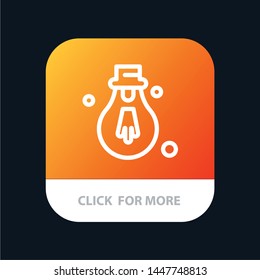 Bulb, Light, Motivation Mobile App Button. Android and IOS Line Version