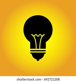 Bulb light on color background