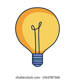 bulb light on white background