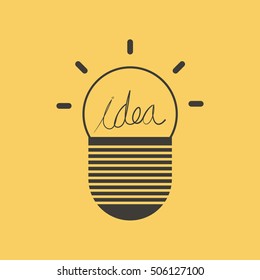 Bulb light on yellow background,ideas inspiration concept