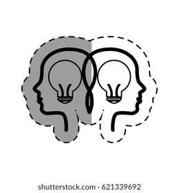 bulb light with profiles human isolated icon