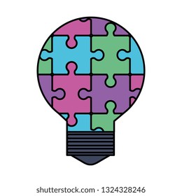 bulb light with puzzle pieces