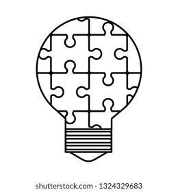bulb light with puzzle pieces