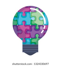 bulb light with puzzle pieces