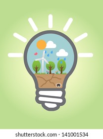 Bulb light With Save Nature vector