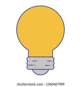 Bulb light saving symbol blue lines