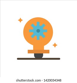 Bulb, Light, Setting, Gear  Flat Color Icon. Vector icon banner Template