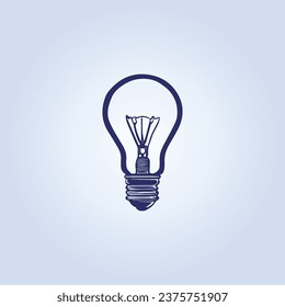 Bulb light sign flat illustration vector