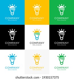 Bulb Light Sun Green Fields , Energy Eco Green Technology Design Idea 